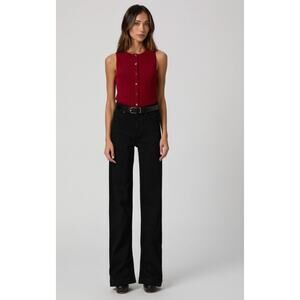 Paige Leenah Wide Leg Jeans in Black Shadow size 20W